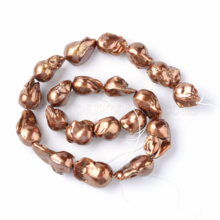 Hebras de perlas keshi de perlas barrocas naturales PEAR-R018-05-1