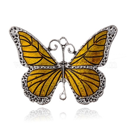 Tibetan Style Alloy Enamel Butterfly Pendants ENAM-M001-17F-1