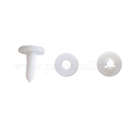 プラスチック人形の関節  ワッシャー付き  DIYクラフトぬいぐるみテディベアアクセサリー  ホワイト  45mm DOLL-PW0001-064G-1