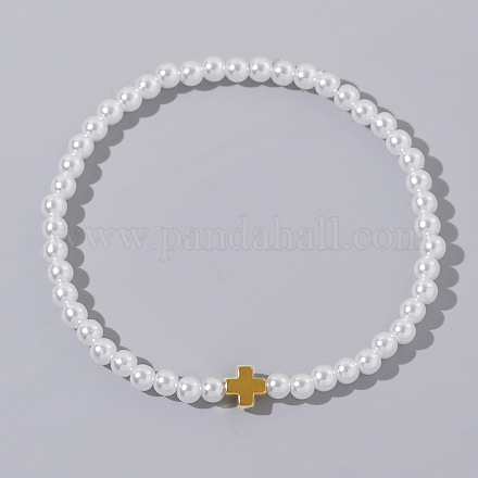 Braccialetti elasticizzati da donna con perline imitazione croce alla moda&nbsp;BC8772-2-1