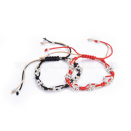 Verstellbare Nylonschnur geflochtene Perlen Armbänder Sets BJEW-JB04416-1