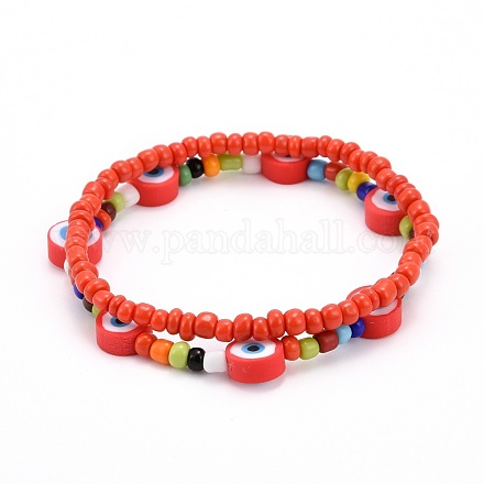 Glass Seed Beads Stretch Bracelets BJEW-JB06291-03-1