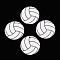 Printing Wood Pendants, Ball Series Charms, Volleyball, 39~40x5mm, Hole: 1.8mm