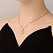 Stainless Steel Textured Heart Pendant Necklaces for Women, Real 18K Gold Plated, 17.72 inch(45cm)