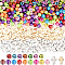 800Pcs Acrylic Beads, Cube & Round with Cross, with 100Pcs CCB Beads, Cross, Mixed Color, 13x9x3mm, Hole: 1.6mm
