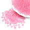 Transparent Acrylic Beads, Faceted, Rondelle, Pink, 4x3.5mm, Hole: 1.5mm, about 14000pcs/500g