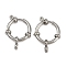 304 Stainless Steel Spring Ring Clasps, Stainless Steel Color, 18x5mm, Hole: 3mm