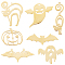 7Pcs 7 Styles 201 Stainless Steel Pendants, Halloween Style, Mixed Shapes, Real 18K Gold Plated, 13~39x12~39x1mm, Hole: 1~1.6mm, 1pc/style