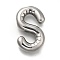 304 Stainless Steel Pendants, Letter Charm, Anti-Tarnish, Letter S, 23x14.5x5mm, Hole: 3.4x2mm