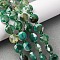 Dyed & Heated Natural Fire Crackle Agate Beads Strands, Faceted Pentagonal Cut, Flat Round, with Seed Beads, Green, 10~10.5x5.5~6mm, Hole: 0.7mm, about 33pcs/strand, 15.91''~16.10''(40.4~40.9cm)