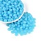 Opaque Colours Glass Seed Beads, Rondelle, Round Hole, Deep Sky Blue, 8~8.5x4.5~5mm, Hole: 1.2~1.8mm, about 957pcs/pound