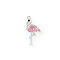 Alloy Rhinestone Pendants, Flamingo, Rose, 28x15mm