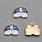 Alloy Pendants, Cat, Black, 15.3x18x2.6mm, Hole: 1.6mm