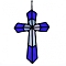 Cross Acrylic Pendant Decorations, Blue, 160x100mm