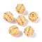 Resin Rhinestone Beads, Round with Stripe Pattern, for DIY Jewelry Making, Beadable Pens and Crafts, Chrysolite, 20x17.5mm, Hole: 2.7mm