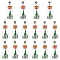 16Pcs Natural Green Aventurine Beaded Wishing Bottle European Dangle Large Hole Pendants, Bottle Charms, with Christmas Tree Alloy Rhinestone Enamel Pendants, Antique Silver, 60mm, Pendant: 44x22mm, Hole: 5mm