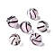 Handmade Transparent Lampwork Beads, Round with Stripe, Lavender Blush, 10mm, Hole: 1.4mm