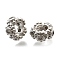 Brass Micro Pave Clear Cubic Zirconia Spacer Beads, Cadmium Free & Lead Free, Long-Lasting Plated, Rack Plating, Platinum, 9.5x9.5x5mm, Hole: 4.5mm
