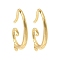 Brass Earring Hooks, Long-Lasting Plated, with Loop, Golden, 18.5x1.8x11.5mm, Hole: 1.2mm, Pin: 0.9mm