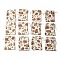 12Pcs 12 Styles Valentine's Day Printed Rectangle Burlap Cloth Packing Pouches, Drawstring Bags, Flower, 13.6x9.7x0.45cm, 1pc/style