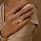Brass Micro Pave Cubic Zirconia Finger Rings, US Size 7(17.3mm)