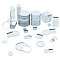 Mirror Glass Mosaic Tiles, for Home Decoration Crafts Jewelry Making, Square and Flat Round, Clear, 20x4mm, 115pcs/box