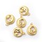 Brass Pendants, with Micro Pave Cubic Zirconia, Long-Lasting Plated, Flat Round with Moon & Sun, Clear, Real 18K Gold Plated, 23x19.5x5mm, Hole: 3mm