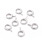 Anti-Tarnish Rhodium Plated 925 Sterling Silver Screw Eye Peg Bails, Ring, Platinum, 9x6x1mm, Hole: 4mm, Pin: 0.6mm