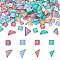 240Pcs 2 Style Transparent Glass Cabochons, Mosaic Tiles, for Home Decoration or DIY Crafts, Mixed Shapes, Colorful, 120pcs/style