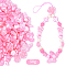50G Acrylic Pearly Lustre Beads, Mixed Shapes, Pink, 11.5~25x8~25x2~6mm, Hole: 1~2mm
