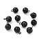 304 Stainless Steel Charms Ion Plating(IP), Round, Bumpy, Electrophoresis Black, 11x8mm, Hole: 1.8mm