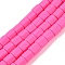 Handmade Polymer Clay Beads Strands, Hexagon Barrel, Hot Pink, 6x6x5.5mm, Hole: 1.8mm, about 63~64pcs/strand, 15.55~15.79 inch(39.5~40.1cm)