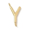 304 Stainless Steel Letter Connector Charms, Real 14K Gold Plated, Letter Y, 12x6x2mm, Hole: 1.2mm