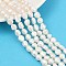 Natural Cultured Freshwater Pearl Beads Strands, Two Sides Polished, Grade 3A, Lime, 8~9mm, Hole: 0.8mm, about 33~37pcs/strand, 13.90~14.25''(35.3~36.2cm)