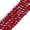 Electroplate Glass Beads Strands, Pearl Luster Plated, Faceted, Rondelle, Dark Red, 8x6mm, Hole: 1~1.4mm, about 60~62pcs/strand, 39~40cm