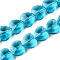 Transparent Glass Beads, Faceted, Heart, Deep Sky Blue, 10x10x6.5mm, Hole: 1mm