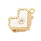 Brass Micro Pave Cubic Zirconia Box Clasps, with Shell, Heart, Real 18K Gold Plated, 12x16x8.5mm, Hole: 1.4mm and 1.2mm