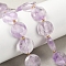 Natural Ametrine Beads Strands, Faceted Hexagonal Cut, Flat Round, with Seed Beads, 15x5.5mm, Hole: 1mm, about 22pcs/strand, 15.31''(38.9cm)