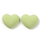 Resin Cabochons, Heart, Light Green, 16x19x7.5mm
