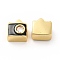 Brass Micro Pave Cubic Zirconia Beads, with Enamel, Cadmium Free & Lead Free, Real 18K Gold Plated, Camera, Black, 9x10x7.5mm, Hole: 2.2mm