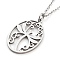 Non-Tarnish 304 Stainless Steel Pendant Necklaces, Cable Chains, Oval with Dragonfly, Stainless Steel Color, 17.44 inch(44.3cm)