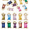 Pandahall 10Pcs 10 Colors Brass Cubic Zirconia Charms, Rectangle, Nickel Free, Real 18K Gold Plated, Mixed Color, 8x4x3mm, Hole: 1.2mm, 1pc/color