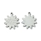 Non-Tarnish 304 Stainless Steel Manual Polishing Pendants, Flower Charm, Stainless Steel Color, 19x16.5x1.5mm, Hole: 1.5mm