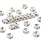 Brass Grade A Rhinestone Spacer Beads, Straight Flange, Rondelle, Silver, Crystal AB, 7x3.2mm, Hole: 1.8mm