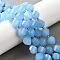 Natural Quartz Dyed Beads Strands, Faceted, with Seed Beads, Twist, Light Sky Blue, 10x9~10x9~10mm, Hole: 1mm, about 33~34pcs/strand, 15.04''~15.35''(38.2~39cm)