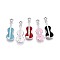 Alloy Enamel Pendants, Guitar Charm, Platinum, 23x8x3mm, Hole: 1.4mm