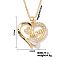 Simple and Elegant Brass Pave Clear Cubic Zircon Mom Heart Pendant Necklaces for Mother's Day, Golden, 15.75 inch(40cm)