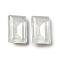 Glass Rhinestone Cabochons, Point Back & Back Plated, Faceted, Rectangle, Crystal, 6x4x3mm