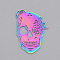 Ion Plating(IP) 201 Stainless Steel Pendants, Laser Cut, Skull, for Halloween, Rainbow Color, 42x30x1mm, Hole: 1.5mm