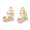 Micro Pave Clear Cubic Zirconia Pendants, Shoes, Real 18K Gold Plated, 10x9x3mm, Hole: 1.4mm